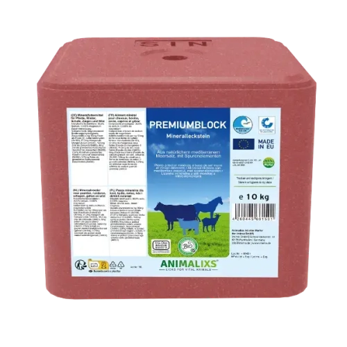 Lizawka z naturalną solą morską i minerałami dla krów koni owiec i kóz PREMIUMBLOCK NUTRIMIN PLUS S.I.N. Hellas blok 10 kg