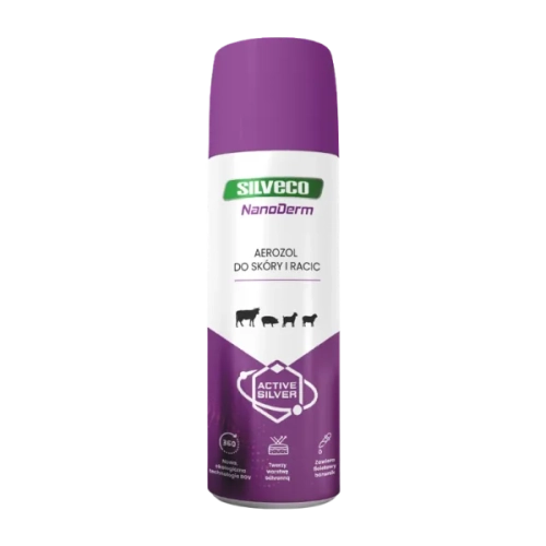 Aerozol ze srebrem do ochrony racic krów po korekcji SILVECO DERM Smart Nanotechnologies opakowanie 150 ml