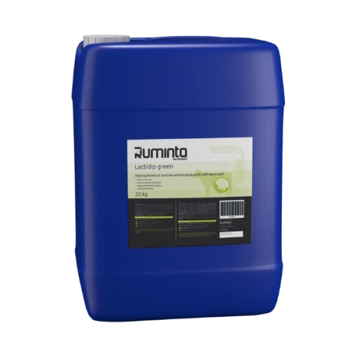Antybakteryjny i nawilżający płyn do dippingu poudojowego krów odstraszający owady LACTIDIP GREEN Ruminta Ecofeed kanister 20 kg