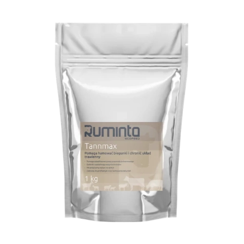 Preparat przeciwbiegunkowy z taninami dla cieląt krów owiec kóz i drobiu TANNMAX Ruminta Ecofeed opakowanie 1 kg